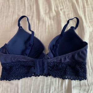 Aerie 32B Navy Beautiful Lace Bra